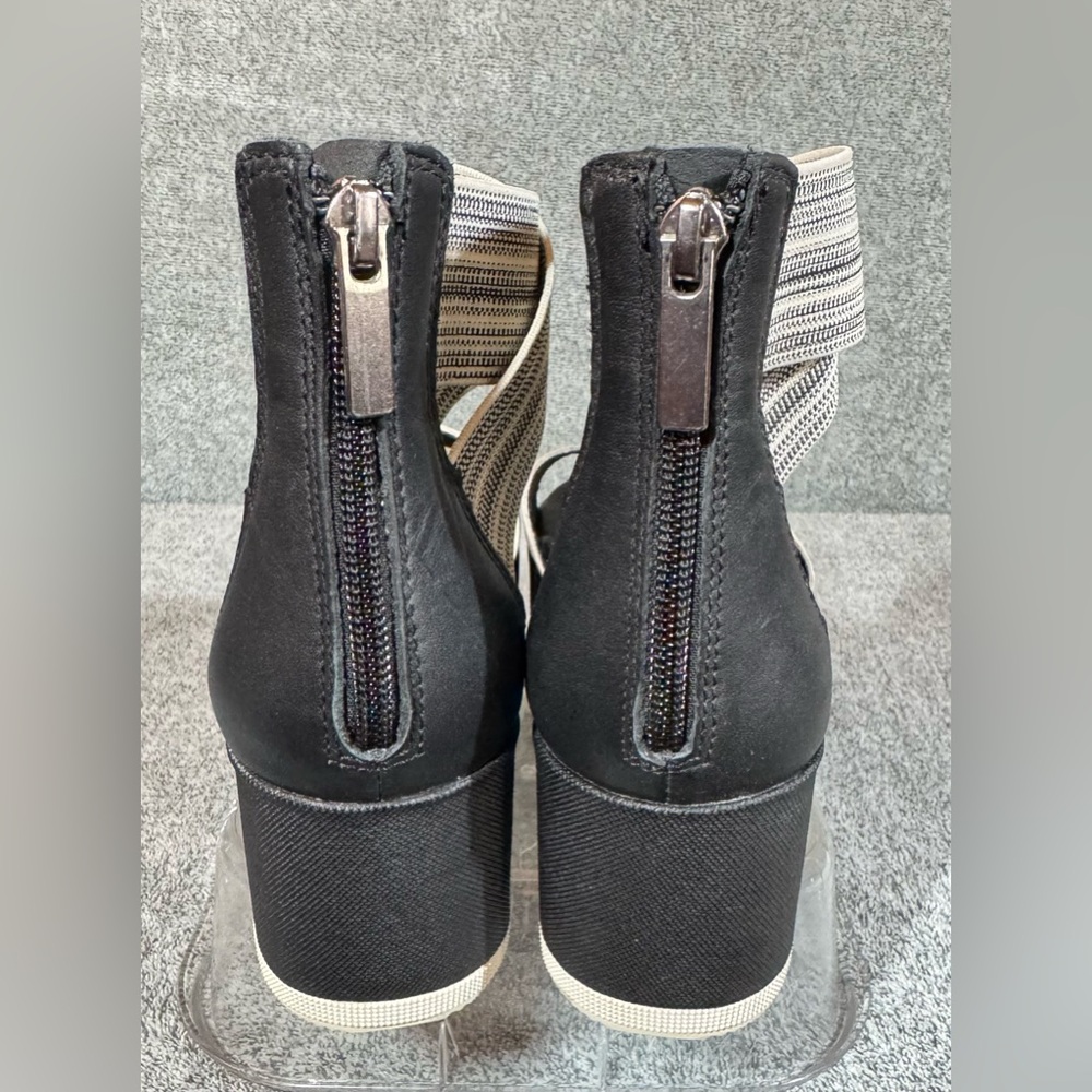 Sorel Women's Cameron Platform Ankle Strap Wedge Sandal Black White 
Size 6.5 - Picture 4 of 6